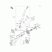 Схема вузла: Kickstarter mechanism для Kawasaki KX450 KX450F