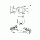 Схема вузла: Інформаційні наклейки для Kawasaki KX65