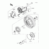 Схема вузла: Ступиця заднього колеса для Kawasaki VN750 Vulcan 750