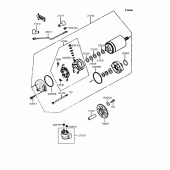 Схема узла: Стартер электрический & Привод стартера для Kawasaki ZX900 GPZ900R