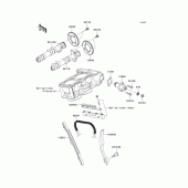 Схема вузла: Розподільний вал & Ланцюг ГРМ & Натягувач для Kawasaki EX250 Ninja 250