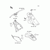 Схема вузла: Інформаційні наклейки для Kawasaki KLX250 KLX250SR