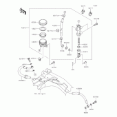 Схема узла: Задний тормозной цилиндр для Kawasaki EX400 Ninja 400R