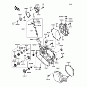 Схема узла: Крышка двигателя для Kawasaki KX100