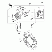 Схема вузла: Переднє гальмо для Kawasaki KX250/ KX252 KX250F