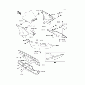 Схема узла: Крышка боковая/защита цепи для Kawasaki BR125 Bajaj Wind
