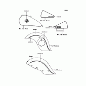 Схема вузла: Наклейки (VN400-D4) для Kawasaki VN400 Vulcan Drifter