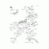 Схема вузла: Задні бічні обтічники & Захист ланцюга для Kawasaki EX250 Ninja 250