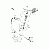 Схема узла: Задний тормозной цилиндр для Kawasaki KX250/ KX252 KX250F