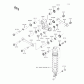 Схема вузла: Задня підвіска для Kawasaki KX85 KX85-II