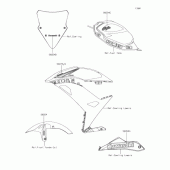 Схема вузла: Наклейка(Чорний)(KHF) для Kawasaki EX650 Ninja 650 ABS