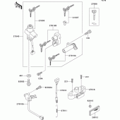 Схема узла: Замок зажигания для Kawasaki ZR1100 ZRX1100-II