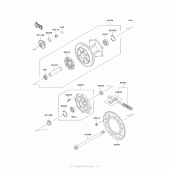 Схема узла: Ступица заднего колеса для Kawasaki KL650 KLR650
