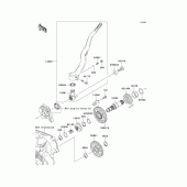Схема узла: Kickstarter mechanism для Kawasaki KX450 KX450F