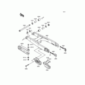 Схема вузла: Задній важіль (Маятник) для Kawasaki KX65