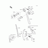 Схема узла: Распредвал & Цепь ГРМ & Натяжитель для Kawasaki KLX250 KLX250S