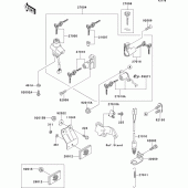 Схема вузла: Ignition switch(1/2) для Kawasaki EX500 EX500