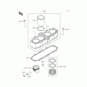 Схема узла: Цилиндр & Поршень для Kawasaki ZX600 Ninja ZX-6
