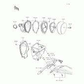 Схема узла: Воздушный фильтр для Kawasaki KX250/ KX252 KX250F