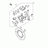 Схема узла: Задний тормозной суппорт для Kawasaki ZX400 Z400FII