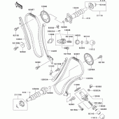 Схема узла: Распредвал & Цепь ГРМ & Натяжитель для Kawasaki VN1500 VN1500 Drifter