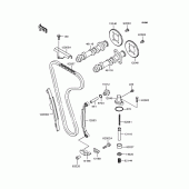 Схема узла: Распредвал & Цепь ГРМ & Натяжитель для Kawasaki KLE250 Anhelo