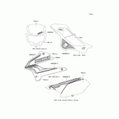 Схема вузла: Наклейки (Білий VBF) для Kawasaki KLX250 D-Tracker X