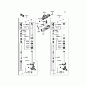 Схема узла: Вилка передней оси для Kawasaki ZX1400 Ninja ZX-14R ABS