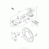 Схема вузла: Заднє гальмо для Kawasaki VN900 Vulcan 900 Classic LT