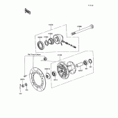Схема узла: Ступица переднего колеса для Kawasaki KL250 KLR250