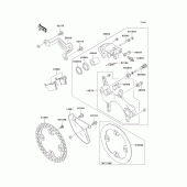Схема вузла: Заднє гальмо для Kawasaki KX250/ KX252 KX250F