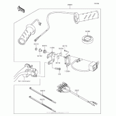Схема вузла: Ручки з підігрівом (Опція) для Kawasaki ZX1000 Ninja 1000 ABS