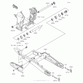 Схема вузла: Задній важіль (маятник) для Kawasaki KLZ1000 Versys 1000 LT
