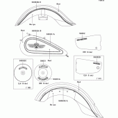 Схема вузла: Decals(red/beige)(vn1500-n1h/n2h) для Kawasaki VN1500 VN1500 Classic FI
