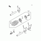 Схема узла: Копирный вал & Вилки для Kawasaki ZX400 ZXR400