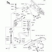 Схема узла: Задний тормозной цилиндр для Kawasaki ZX600 Ninja ZX-6R