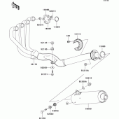 Схема вузла: Вихлопна система для Kawasaki ZR1200 ZRX1200