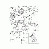 Схема вузла: Cylinder head/cylinder(1/2) для Kawasaki KX250/ KX252 KX250