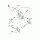 Схема узла: Заднее колесо & Приводная цепь для Kawasaki ZX1000 Ninja 1000 ABS