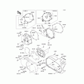 Схема вузла: Left engine cover(s) для Kawasaki VN1600 VN1600 Mean Streak