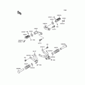 Схема узла: Подножки для Kawasaki BJ250 250TR