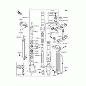 Схема вузла: Вилка передньої осі (KLX250-H3‾H5) для Kawasaki KLX250 KLX250