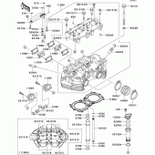 Схема узла: Головка цилиндра для Kawasaki EJ650 W650