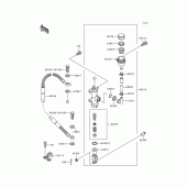 Схема вузла: Задній гальмівний циліндр для Kawasaki KX125