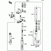 Схема вузла: Вилка передньої осі для Kawasaki EN500 Vulcan 500