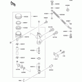 Схема вузла: Задній гальмівний циліндр Kawasaki ZX600 ZZ-R600