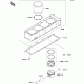 Схема вузла: Циліндр & Поршень для Kawasaki ZX750 ZXR750R