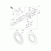 Схема вузла: Заднє гальмо для Kawasaki KX100