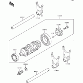 Схема вузла: Gear change drum/shift fork(s) для Kawasaki ZX600 Ninja ZX-6R