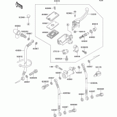 Схема узла: Передний тормозной цилиндр для Kawasaki ZX1100 ZZ-R1100